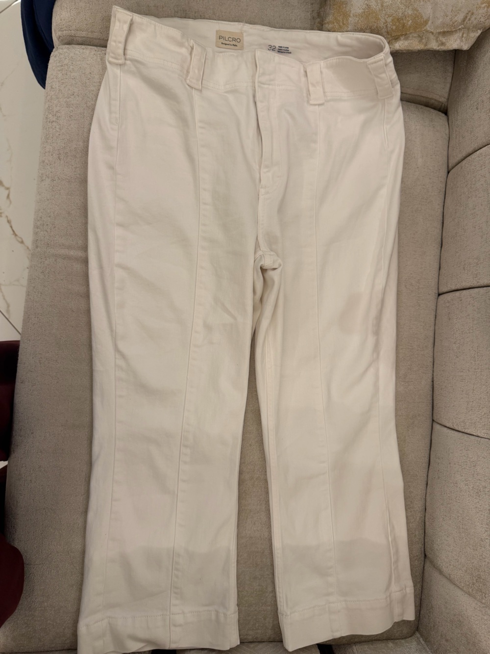 Pilcro Cream Straight-Leg Chinos